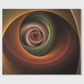 3Dスパイラル抽象芸術暖色モダンフラクタル芸術 ラッピングペーパー (フラット)