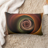 3Dスパイラル抽象芸術暖色モダンフラクタル芸術 ランバークッション (ブランケット)