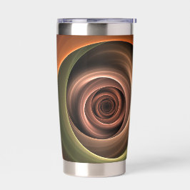 3Dスパイラル抽象芸術暖色モダンフラクタル芸術 保温保冷タンブラー