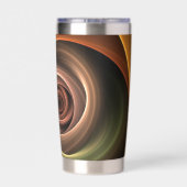 3Dスパイラル抽象芸術暖色モダンフラクタル芸術 保温保冷タンブラー (背面)
