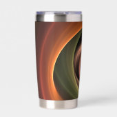 3Dスパイラル抽象芸術暖色モダンフラクタル芸術 保温保冷タンブラー (正面)