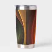 3Dスパイラル抽象芸術暖色モダンフラクタル芸術 保温保冷タンブラー (右面)