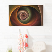 3Dスパイラル抽象芸術暖色モダンフラクタル芸術 横断幕 (インサイチュ)
