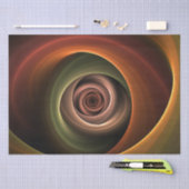 3Dスパイラル抽象芸術暖色モダンフラクタル芸術 薄葉紙 (クラフト)