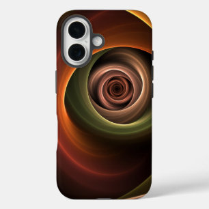 3Dスパイラル抽象芸術暖色モダンフラクタル芸術 iPhone 16ケース