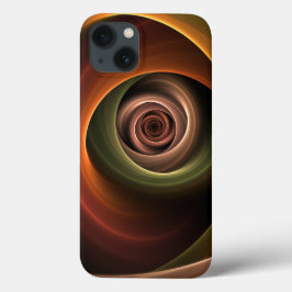 3Dスパイラル抽象芸術暖色モダンフラクタル芸術 iPhone 13ケース