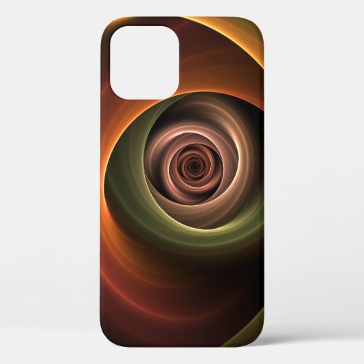 3Dスパイラル抽象芸術暖色モダンフラクタル芸術 Case-Mate iPhoneケース (裏面)