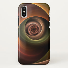 3Dスパイラル抽象芸術暖色モダンフラクタル芸術 iPhone XSケース