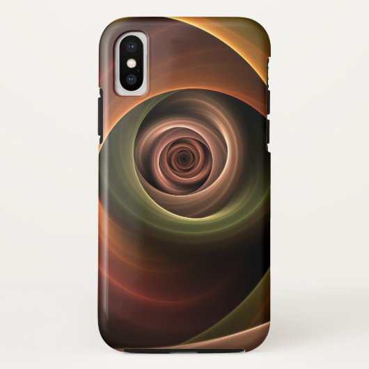 3Dスパイラル抽象芸術暖色モダンフラクタル芸術 Case-Mate iPhoneケース (裏面)