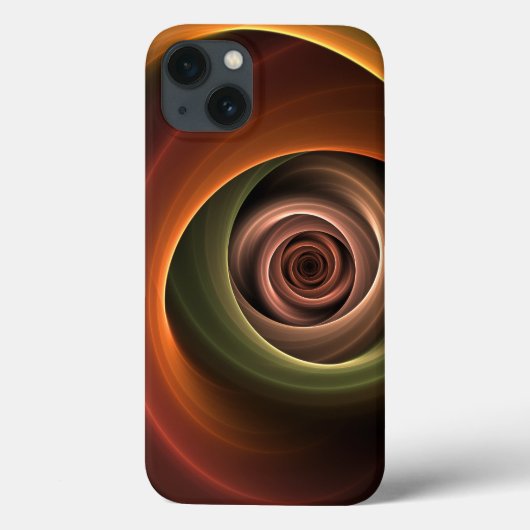 3Dスパイラル抽象芸術暖色モダンフラクタル芸術 Case-Mate iPhoneケース (裏面)