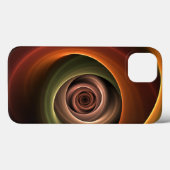 3Dスパイラル抽象芸術暖色モダンフラクタル芸術 Case-Mate iPhoneケース (裏面 (横))
