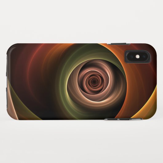 3Dスパイラル抽象芸術暖色モダンフラクタル芸術 Case-Mate iPhoneケース (裏面(横))