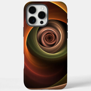 3Dスパイラル抽象芸術暖色モダンフラクタル芸術 iPhone 16 PRO MAXケース
