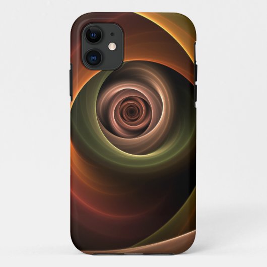 3Dスパイラル抽象芸術暖色モダンフラクタル芸術 Case-Mate iPhoneケース (裏面)