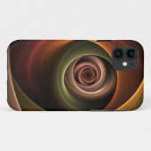 3Dスパイラル抽象芸術暖色モダンフラクタル芸術 Case-Mate iPhoneケース (裏面(横))