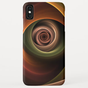 3Dスパイラル抽象芸術暖色モダンフラクタル芸術 iPhone XS MAXケース