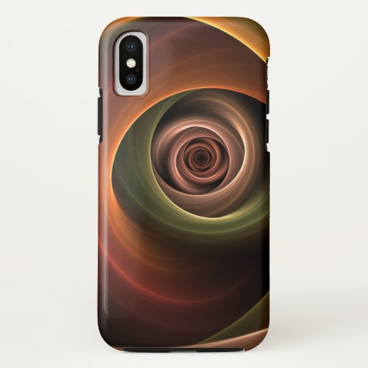 3Dスパイラル抽象芸術暖色モダンフラクタル芸術 Case-Mate iPhoneケース (裏面)
