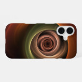 3Dスパイラル抽象芸術暖色モダンフラクタル芸術 iPhone 16ケース (裏面横)