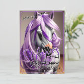 3Dスピリットポニー37誕生日招待状 招待状 (スタンド正面)