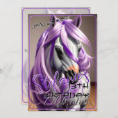 3Dスピリットポニー37誕生日招待状 招待状 (正面/裏面)