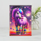 3Dスピリットポニー46誕生日招待状 招待状 (スタンド正面)