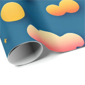 3Dスマイル円レインボーパターン ラッピングペーパー (ロールコーナー)