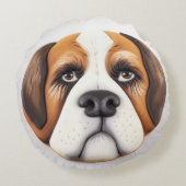 3Dセントバーナード犬モチーフ ラウンドクッション (裏面)
