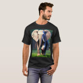 「3Dゾウの視覚:アニメートされたT型」 Tシャツ (正面フル)
