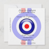 3Dターゲモダンット（青と赤の線）招待状 招待状 (裏面)