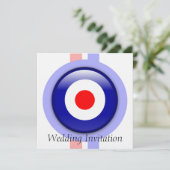 3Dターゲモダンット（青と赤の線）招待状 招待状 (スタンド正面)