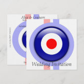 3Dターゲモダンット（青と赤の線）招待状 招待状 (正面/裏面)