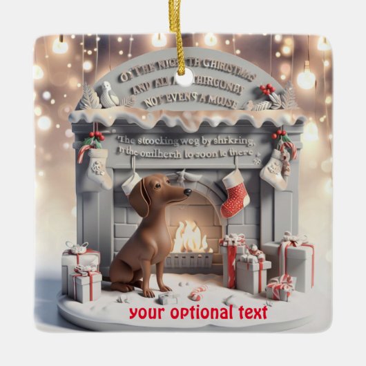 3DダシュントGerman Christmas装飾 セラミックオーナメント (正面)