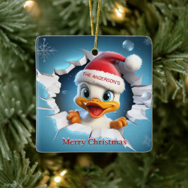 3Dダッククリスマス セラミックオーナメント