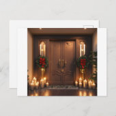 3Dダブルド素晴らしアのクリスマスキャンドル彫刻 ポストカード (正面/裏面)