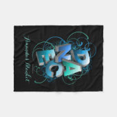 3Dダンス(パーソナライズな春|) フリースブランケット (正面(横))