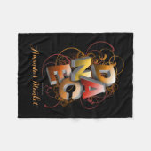 3Dダンス(パーソナライズな秋|) フリースブランケット (正面(横))