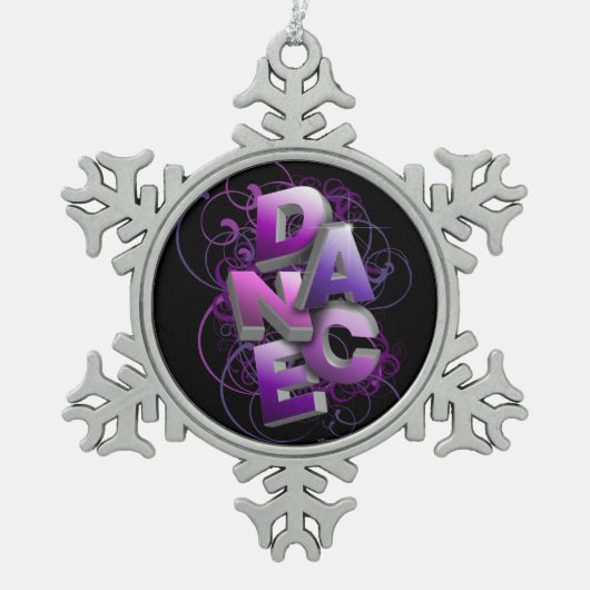 3Dダンス(夏) スノーフレークピューターオーナメント (正面)