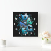 3Dダンス(春) スクエア壁時計 (ホーム)