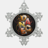 3Dダンス(秋)雪片ピュータークリスマス飾り スノーフレークピューターオーナメント (正面)