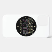 3dダークカラフルラウンドハッピー70歳 Case-Mate iPhoneケース (裏面 (横))