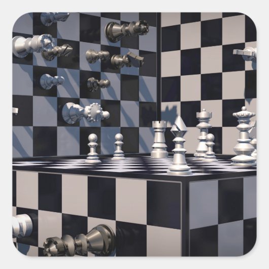 3Dチェスステッカー スクエアシール (正面)