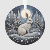 3Dチャーストマスキュート白うさぎ動物 オーナメント (裏面)