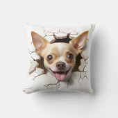 3Dチワワひび割れ穴 クッション (正面)