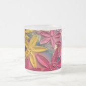 3Dテクスチャフローラ素晴らしアートマグ フロストグラスマグカップ (中央)