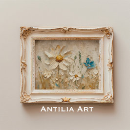 3Dテクスチャワイルドフラワー絵を描ズの春の花 ポスター