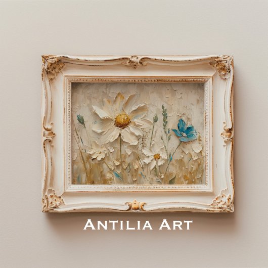 3Dテクスチャワイルドフラワー絵を描ズの春の花 ポスター