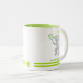 3Dテニス選手テニスラケットボールパーソナライズされた ツートーンマグカップ (正面右)