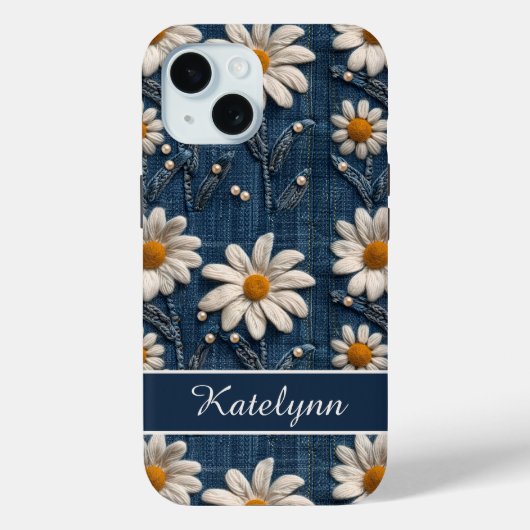 3Dデイジーデニムスマホケース Case-Mate iPhoneケース (裏面)