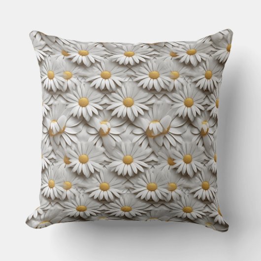 3dデイジー白と黄色のネックタイ クッション (正面)