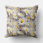 3dデイジー白と黄 クッション (正面)